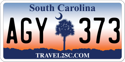 SC license plate AGY373