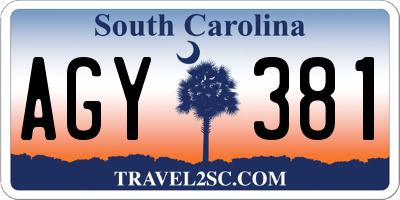 SC license plate AGY381