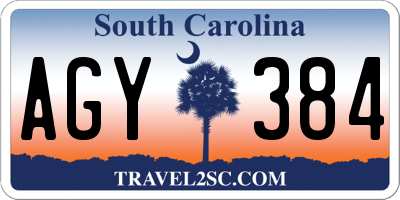 SC license plate AGY384