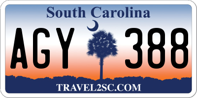SC license plate AGY388