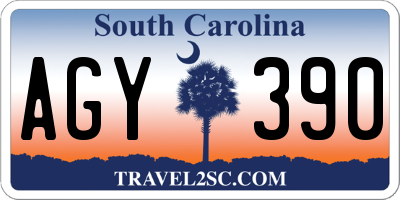 SC license plate AGY390