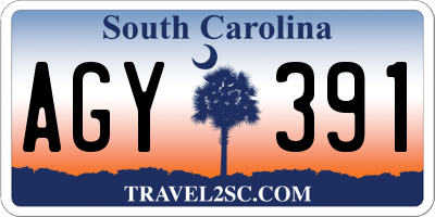 SC license plate AGY391