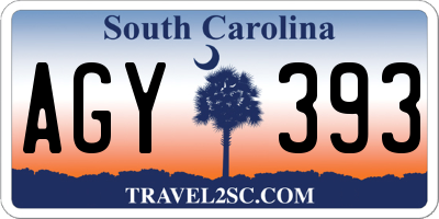 SC license plate AGY393