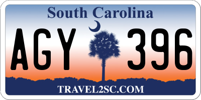 SC license plate AGY396