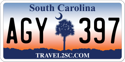 SC license plate AGY397