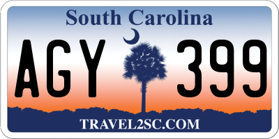 SC license plate AGY399