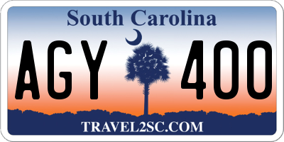SC license plate AGY400