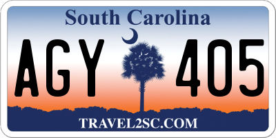 SC license plate AGY405