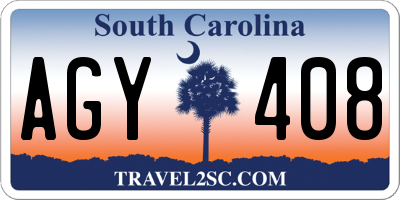 SC license plate AGY408
