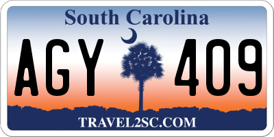 SC license plate AGY409
