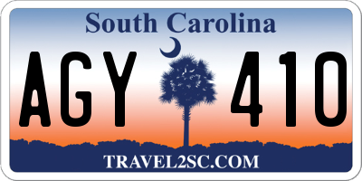 SC license plate AGY410