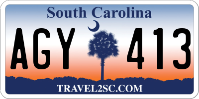 SC license plate AGY413