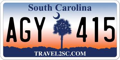 SC license plate AGY415