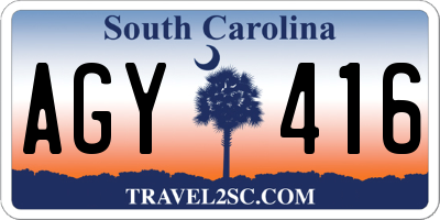 SC license plate AGY416