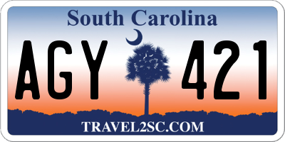 SC license plate AGY421