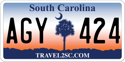 SC license plate AGY424