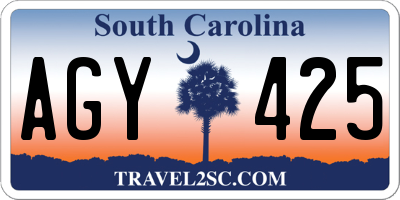 SC license plate AGY425