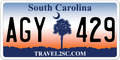 SC license plate AGY429