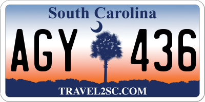 SC license plate AGY436