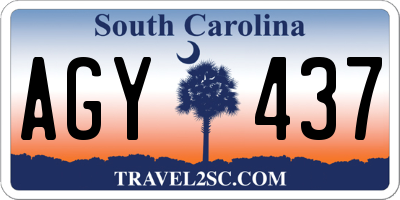 SC license plate AGY437