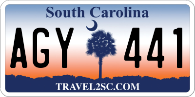 SC license plate AGY441