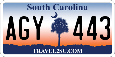 SC license plate AGY443