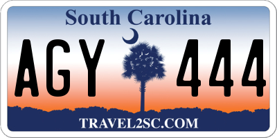 SC license plate AGY444