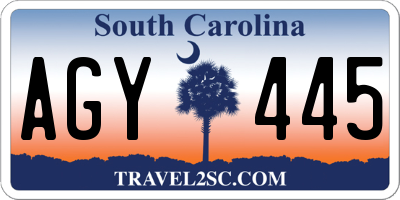 SC license plate AGY445