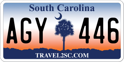SC license plate AGY446