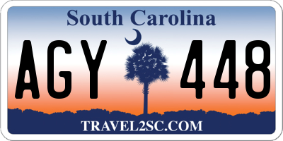 SC license plate AGY448