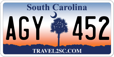 SC license plate AGY452