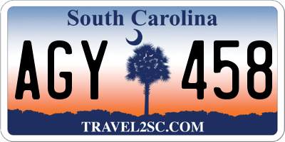 SC license plate AGY458