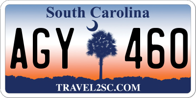 SC license plate AGY460