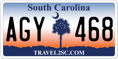 SC license plate AGY468