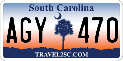 SC license plate AGY470