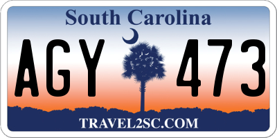 SC license plate AGY473