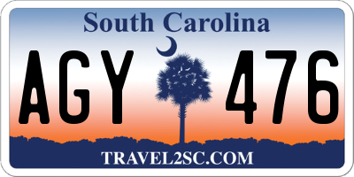 SC license plate AGY476