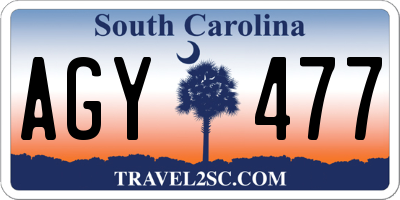 SC license plate AGY477