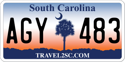 SC license plate AGY483