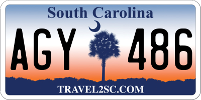 SC license plate AGY486