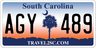 SC license plate AGY489