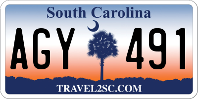 SC license plate AGY491