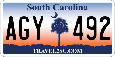 SC license plate AGY492