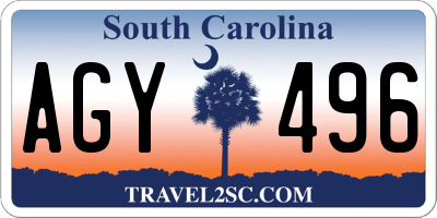 SC license plate AGY496