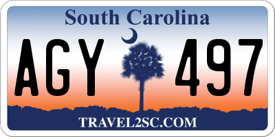 SC license plate AGY497