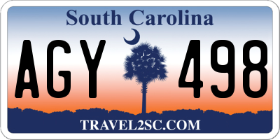 SC license plate AGY498