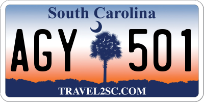 SC license plate AGY501