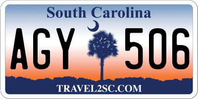 SC license plate AGY506