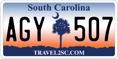 SC license plate AGY507