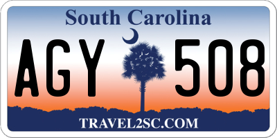 SC license plate AGY508